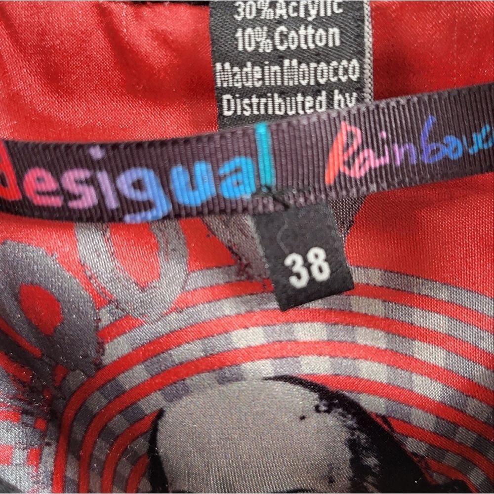 Desigual Womens Ombre Button Front Fold Collar Peacoat Size U.S Small. - Picture 8 of 12